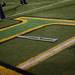 A crutch at midfield following the game between Huron and Pioneer High Schools on Friday. Witnesses saw someone using a crutch as a weapon and one person was sent to the hospital to get stitches. Daniel Brenner I AnnArbor.com